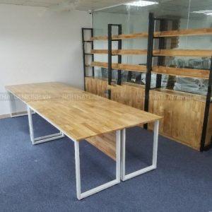 Bàn chữ U có yếm gỗ cao su BCS-08