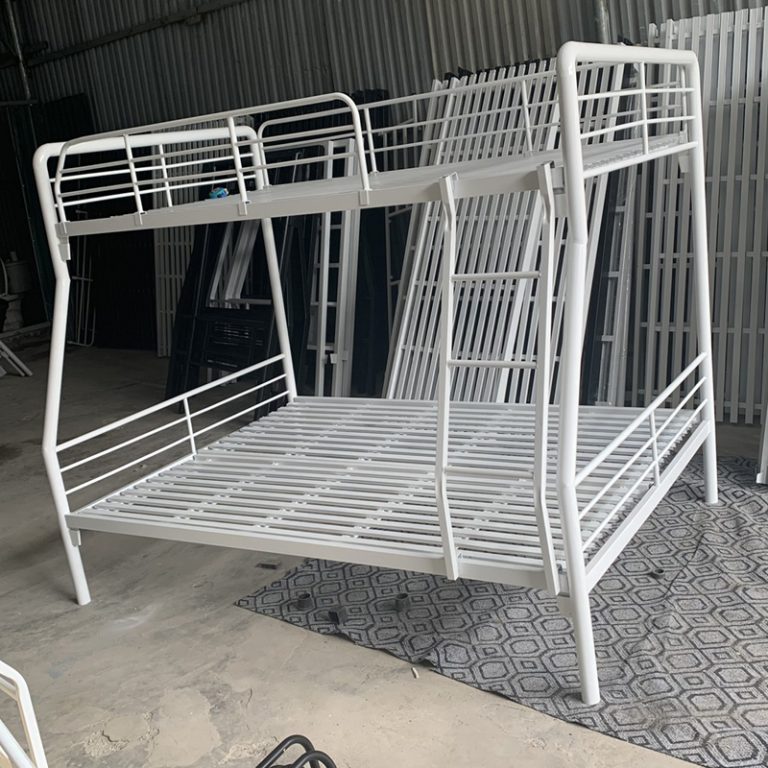 Giường tầng sắt lệch ống tròn rộng 1m2 - Ảnh 2