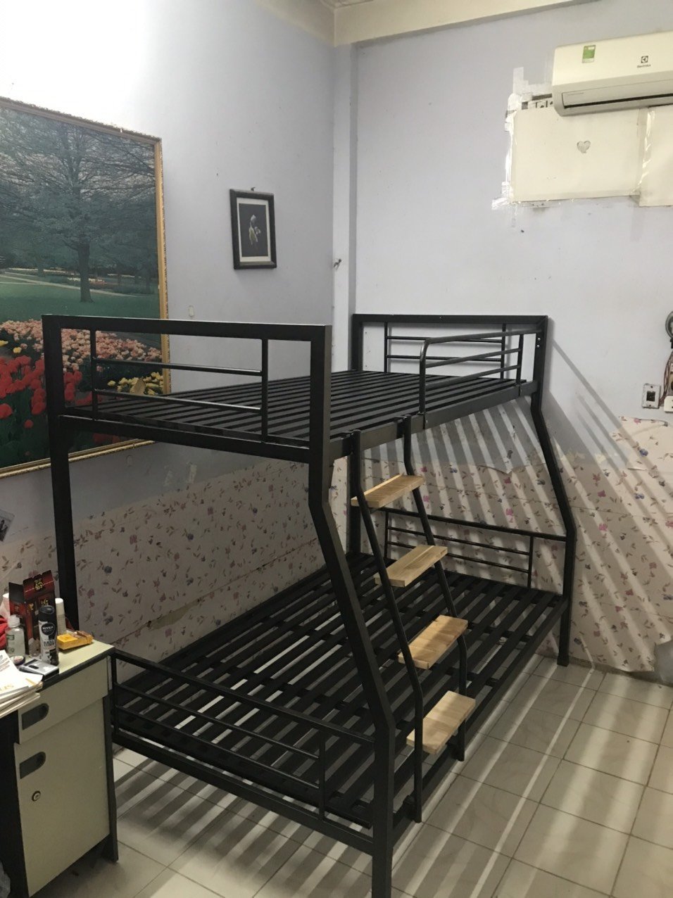 Giường sắt 2 tầng hộp 40 1m2 màu đen - GTS 65 - Ảnh 2