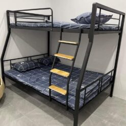Giường sắt 2 tầng hộp 40 1m2 màu đen - GTS 65