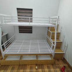 Giường sắt tầng cầu thang hộp 1m4 - GTS 75