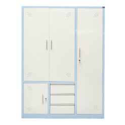 Tủ Sắt Đựng Quần Áo 3 Buồng Xanh Da Trời VN06